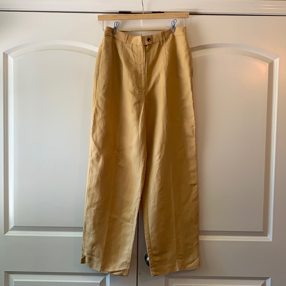 High waisted linen trousers